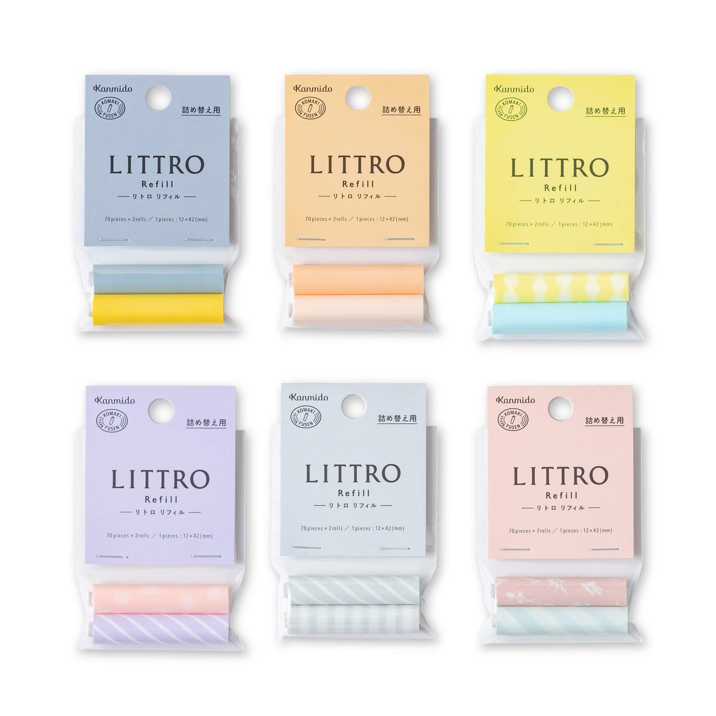 Kanmido Littro Roll Sticky Notes Refill - Botanical - Sticky Notes