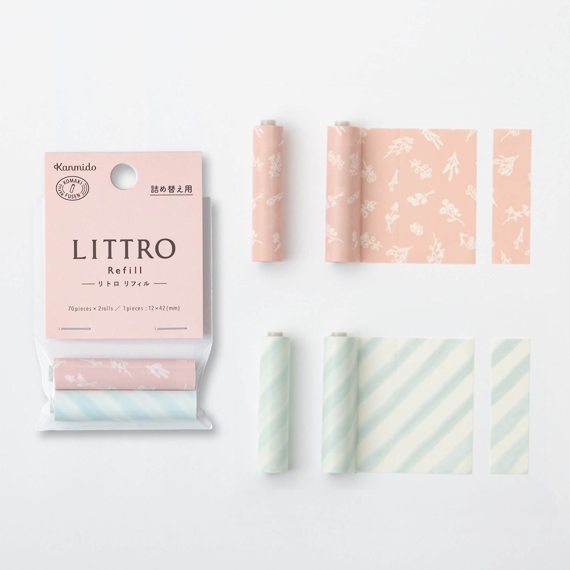 Kanmido Littro Roll Sticky Notes Refill - Botanical - Sticky Notes
