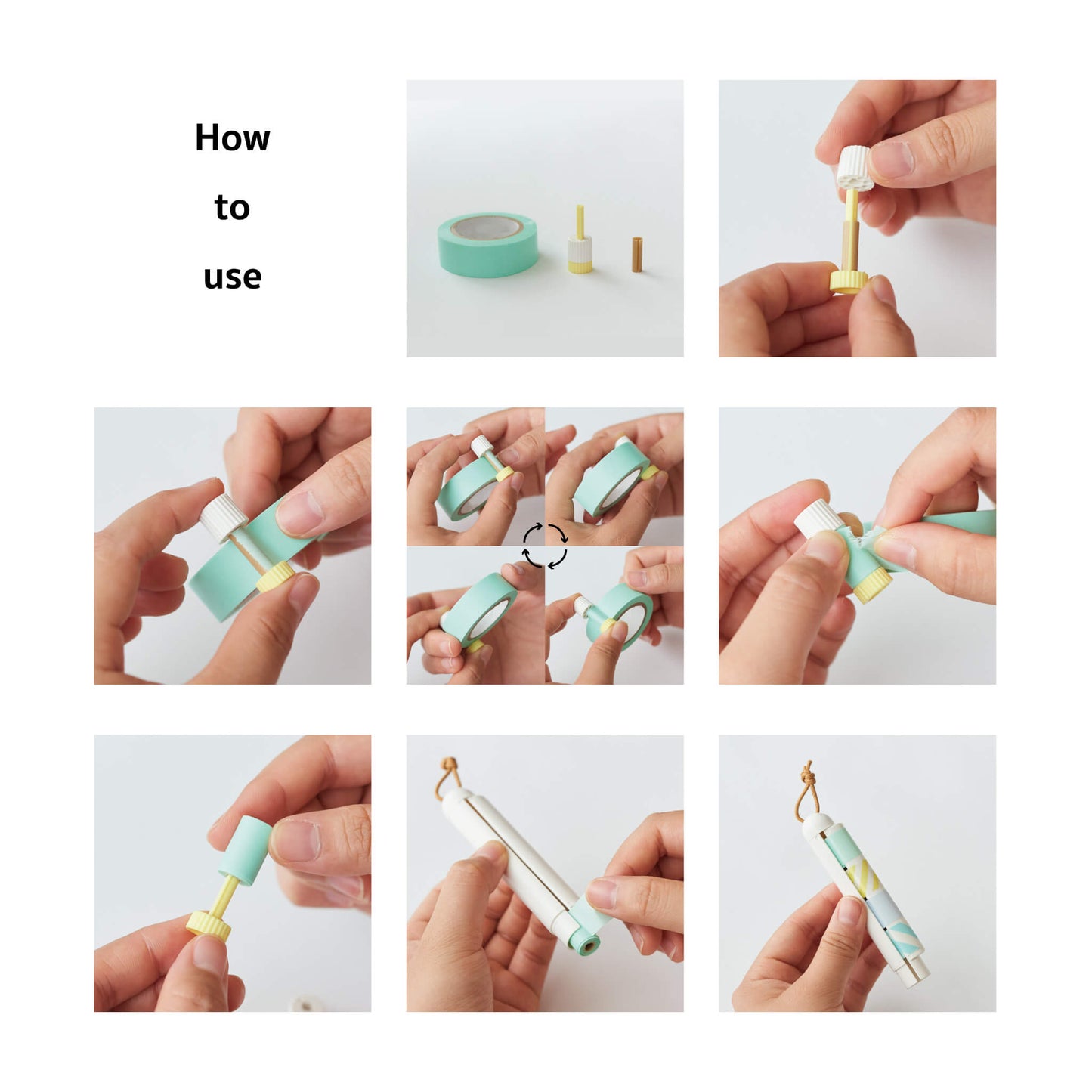 Kanmido Maco Portable Washi Tape Holder - Pastel Yellow - Washi Tape Holders