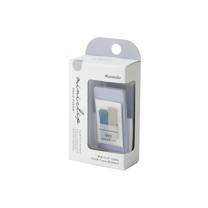 Kanmido Mini Clip Coco Fusen Sticky Notes - Misty Blue Gray - Clip-on Sticky Notes