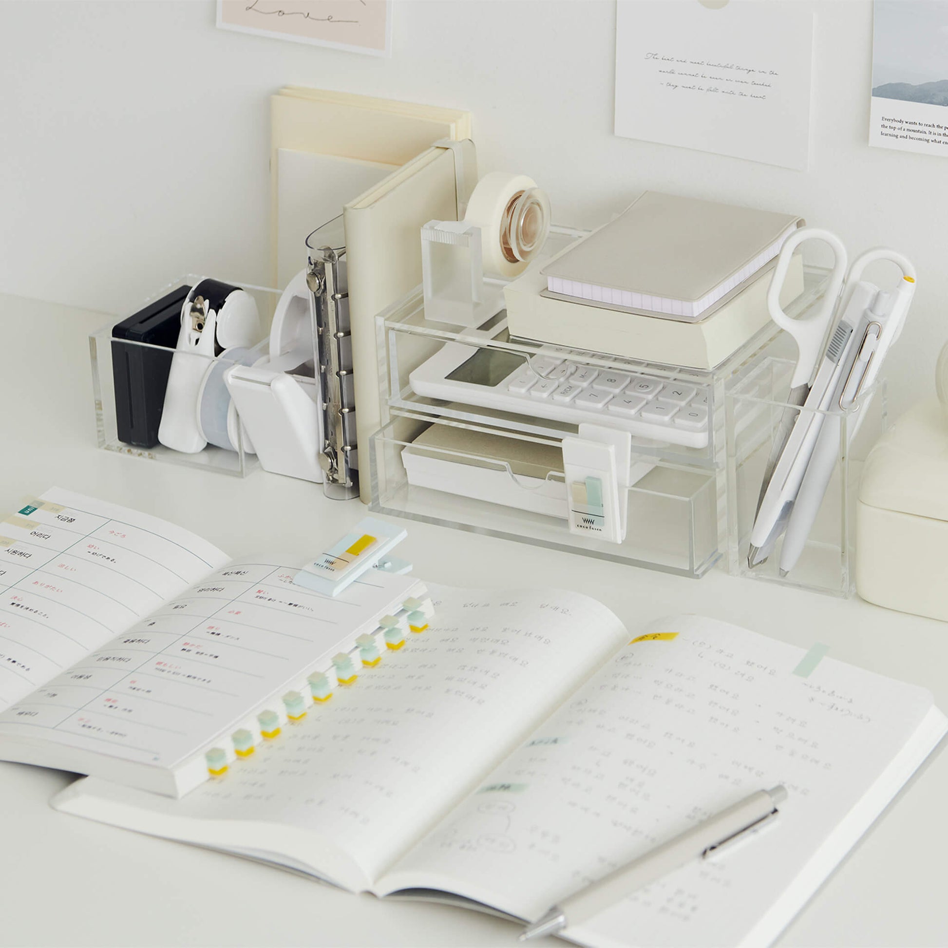 Kanmido Mini Clip Coco Fusen Sticky Notes - Misty Mint Blue - Clip-on Sticky Notes