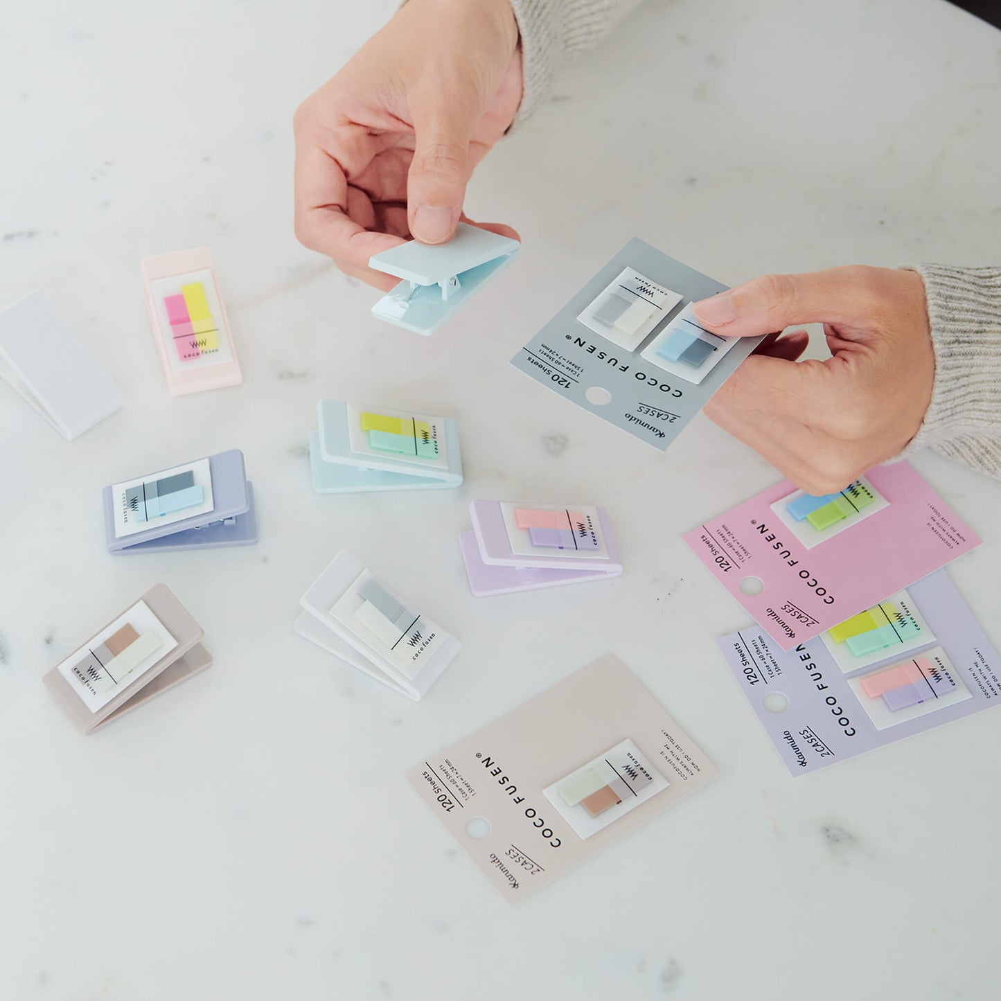 Kanmido Mini Clip Coco Fusen Sticky Notes - Misty Mint Blue - Clip-on Sticky Notes