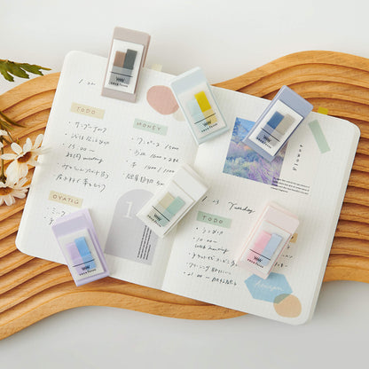 Kanmido Mini Clip Coco Fusen Sticky Notes - Misty White Gray - Clip-on Sticky Notes