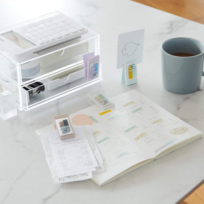 Kanmido Mini Clip Coco Fusen Sticky Notes - Misty White Gray - Clip-on Sticky Notes
