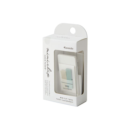 Kanmido Mini Clip Coco Fusen Sticky Notes - Misty White Gray - Clip-on Sticky Notes