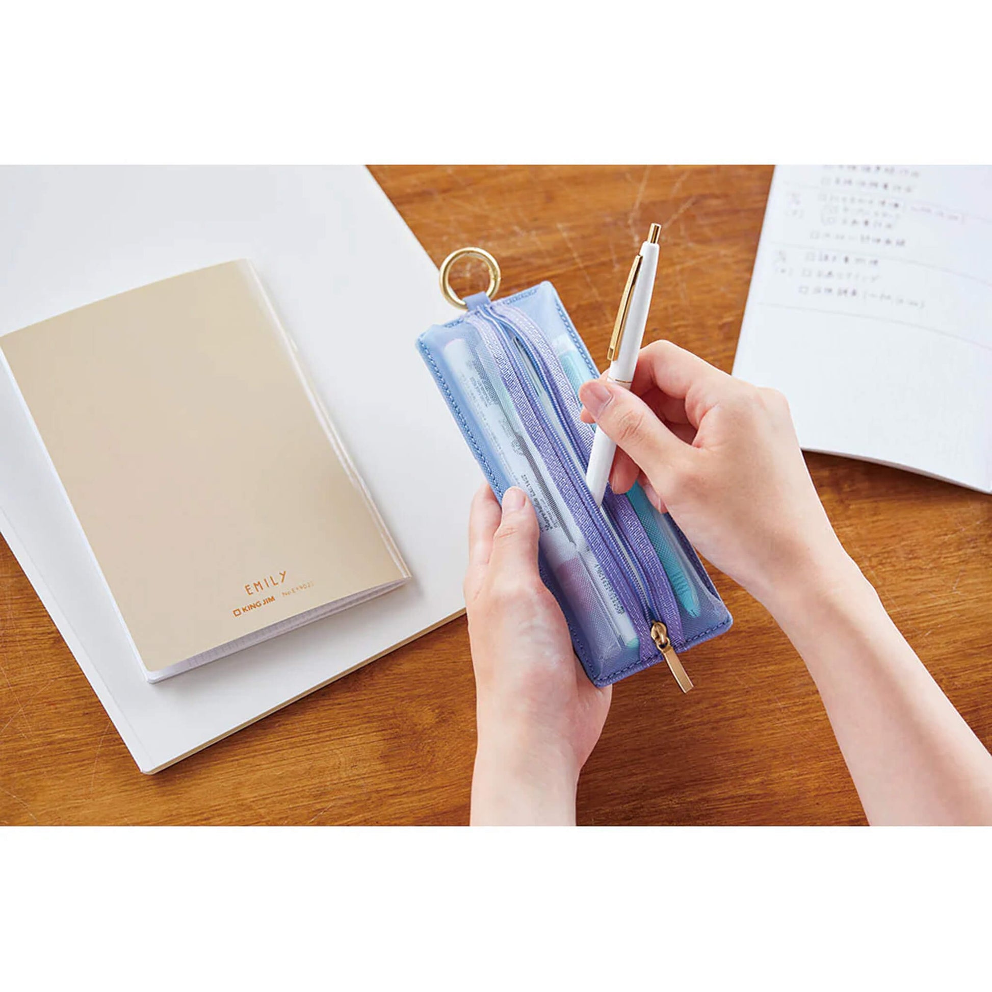 King Jim EMILy Flat Pen Case - Pink - Pen Cases