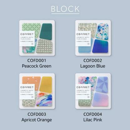 King Jim HITOTOKI COFFRET Cosmetic Motif Film Sticker - Block / Lagoon Blue - Flake Stickers