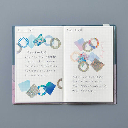 King Jim HITOTOKI COFFRET Cosmetic Motif Film Sticker - Block / Lilac Pink - Flake Stickers