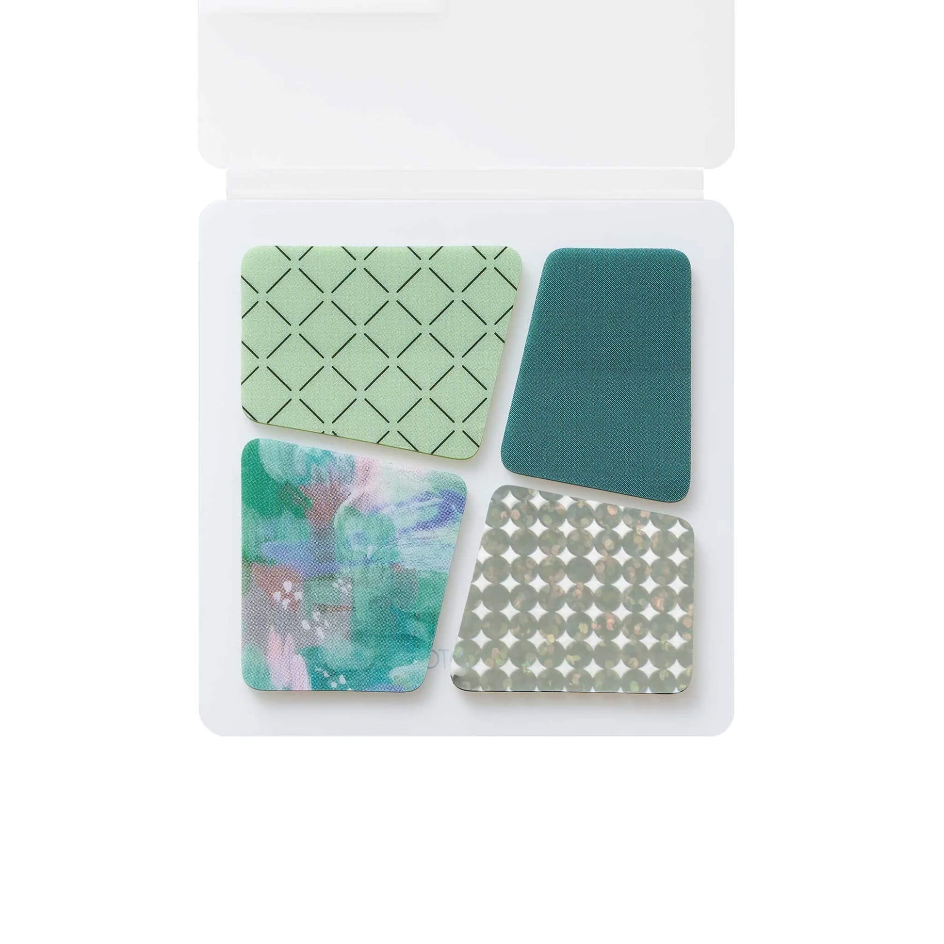 King Jim HITOTOKI COFFRET Cosmetic Motif Film Sticker - Block / Peacock Green - Flake Stickers