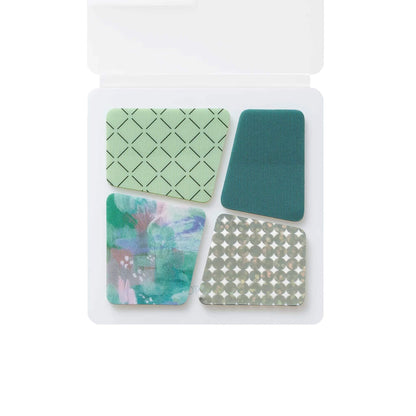 King Jim HITOTOKI COFFRET Cosmetic Motif Film Sticker - Block / Peacock Green - Flake Stickers