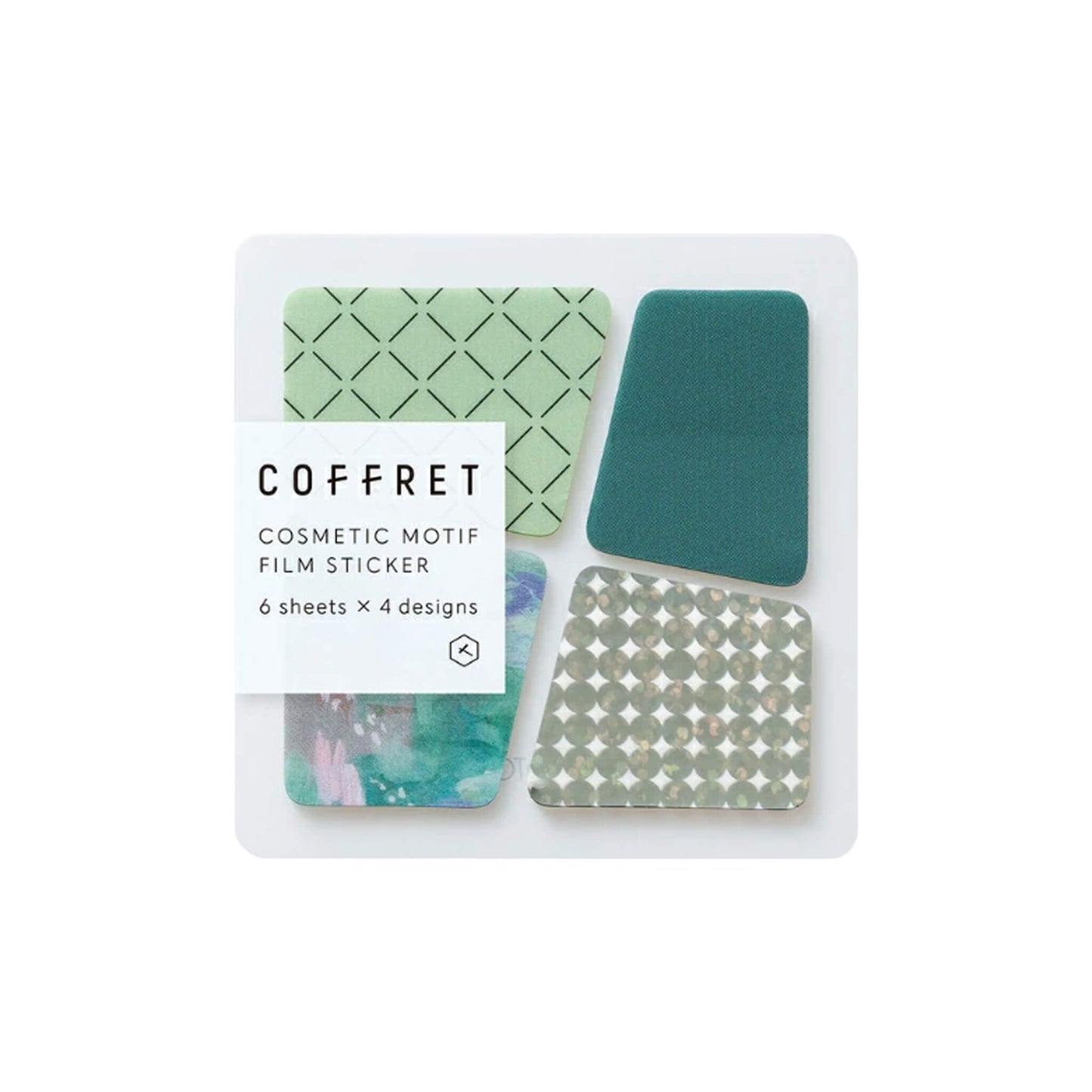 King Jim HITOTOKI COFFRET Cosmetic Motif Film Sticker - Block / Peacock Green - Flake Stickers