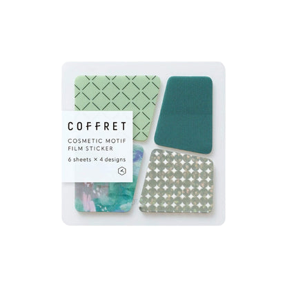 King Jim HITOTOKI COFFRET Cosmetic Motif Film Sticker - Block / Peacock Green - Flake Stickers