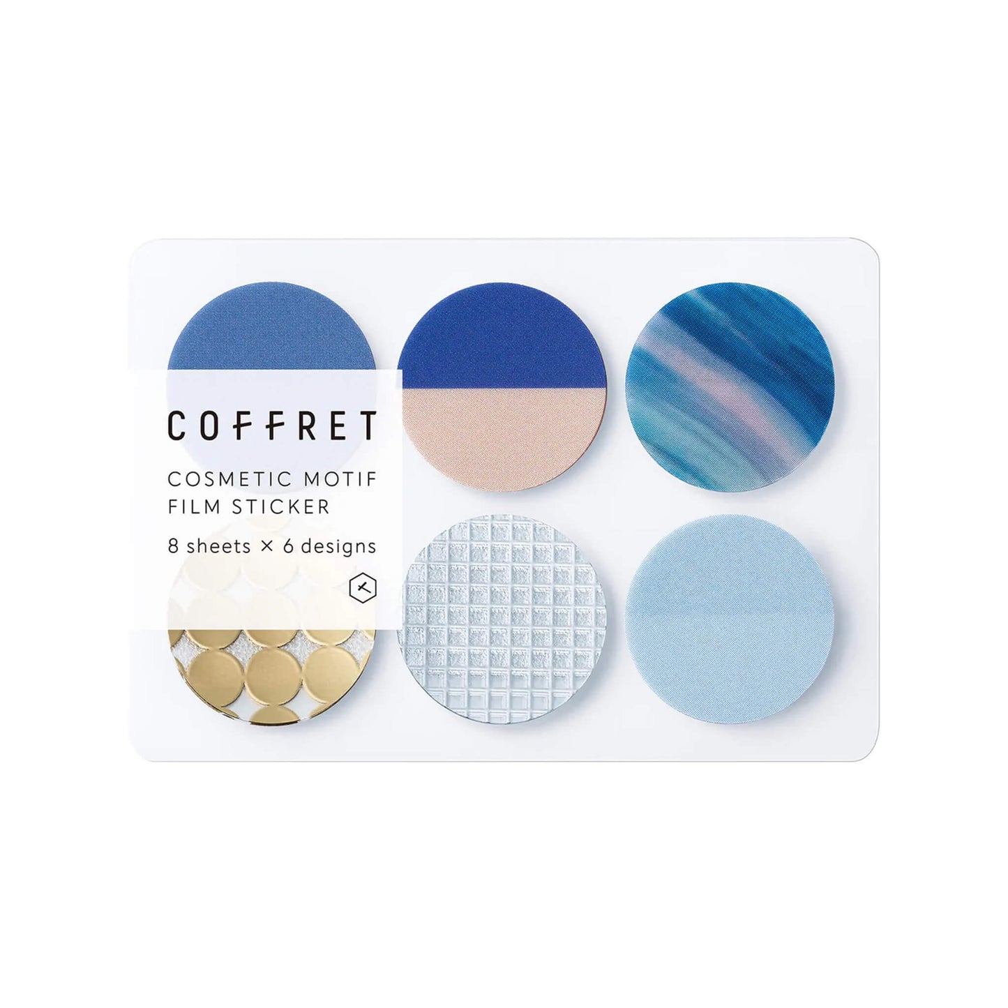 King Jim HITOTOKI COFFRET Cosmetic Motif Film Sticker - Circle / Horizon Blue - Flake Stickers