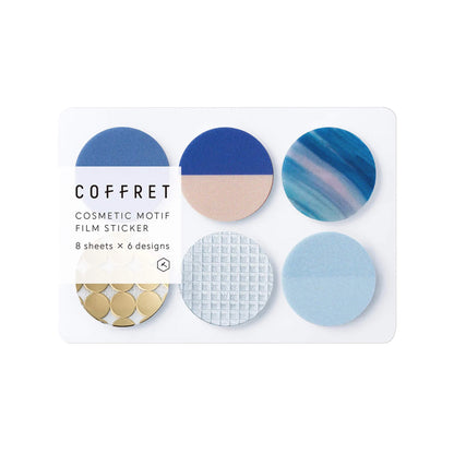 King Jim HITOTOKI COFFRET Cosmetic Motif Film Sticker - Circle / Horizon Blue - Flake Stickers