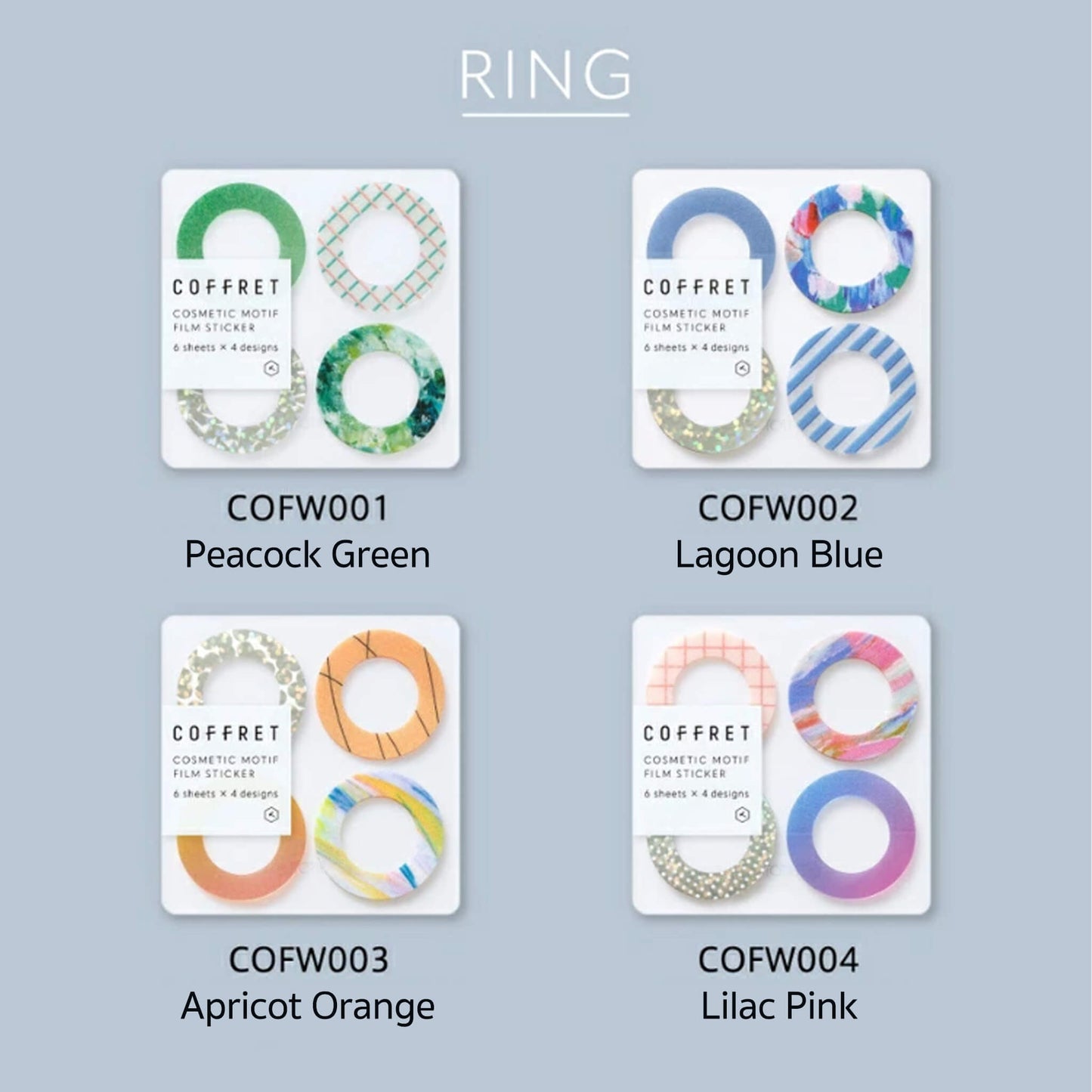 King Jim HITOTOKI COFFRET Cosmetic Motif Film Sticker - Ring / Apricot Orange - Flake Stickers