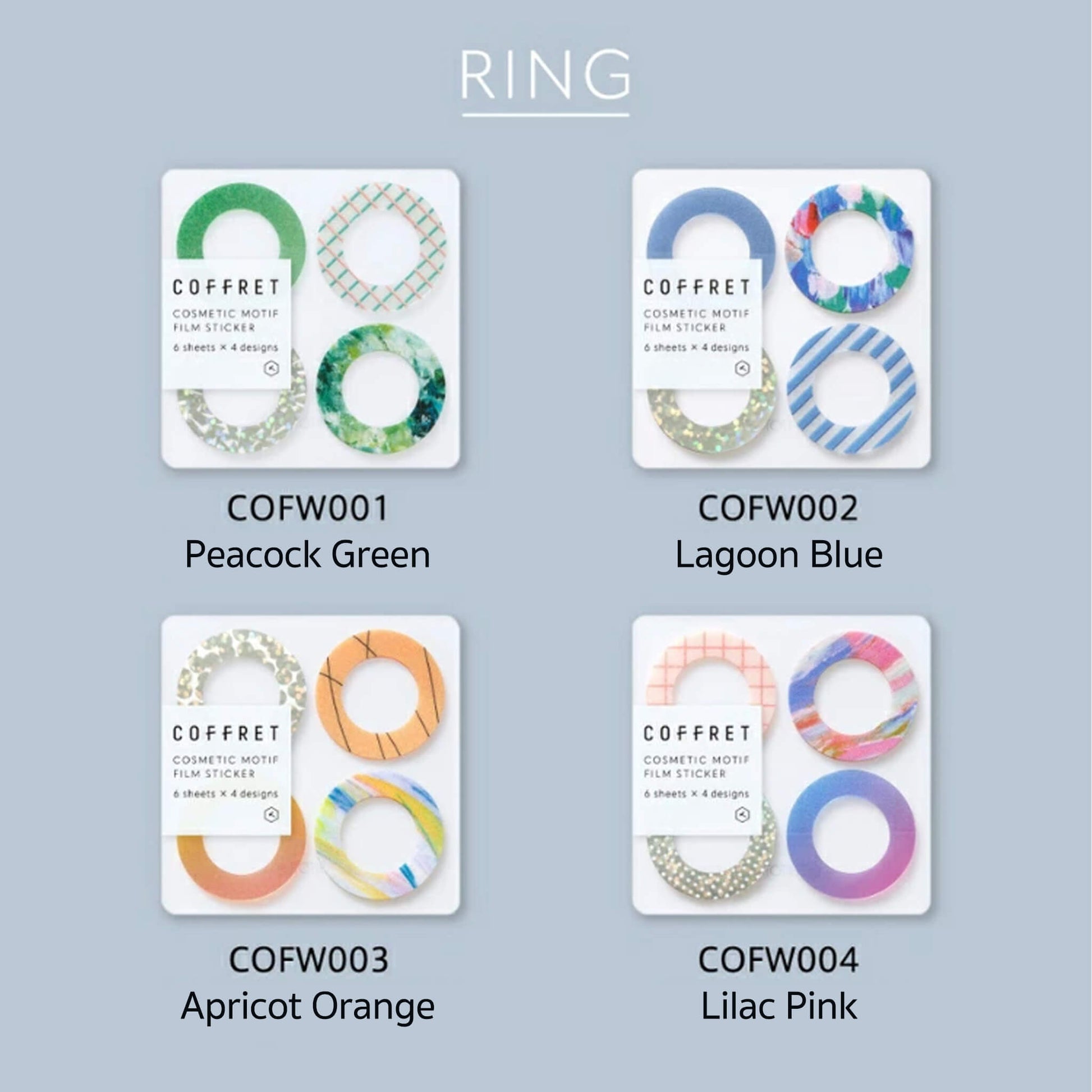 King Jim HITOTOKI COFFRET Cosmetic Motif Film Sticker - Ring / Apricot Orange - Flake Stickers