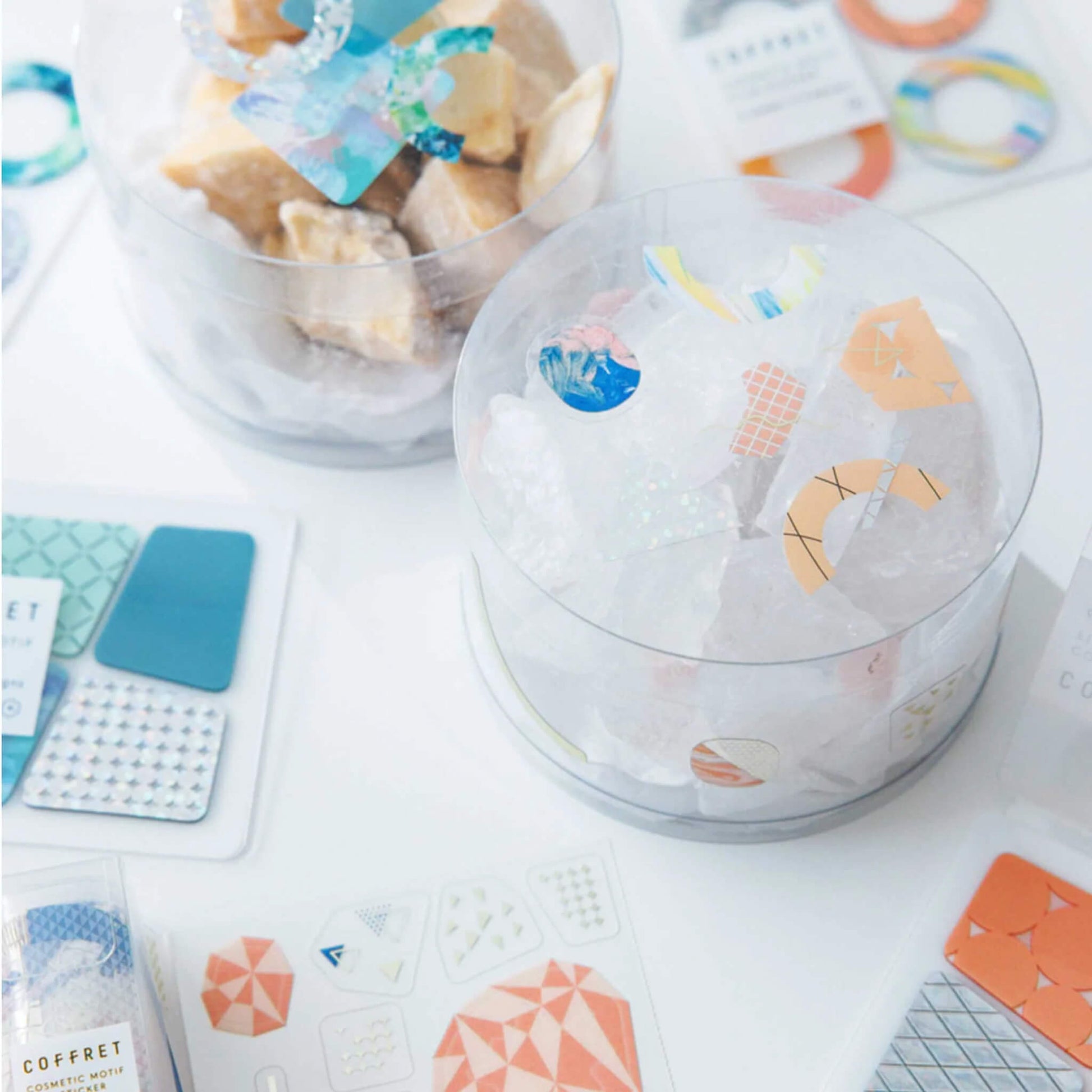 King Jim HITOTOKI COFFRET Cosmetic Motif Film Sticker - Ring / Apricot Orange - Flake Stickers