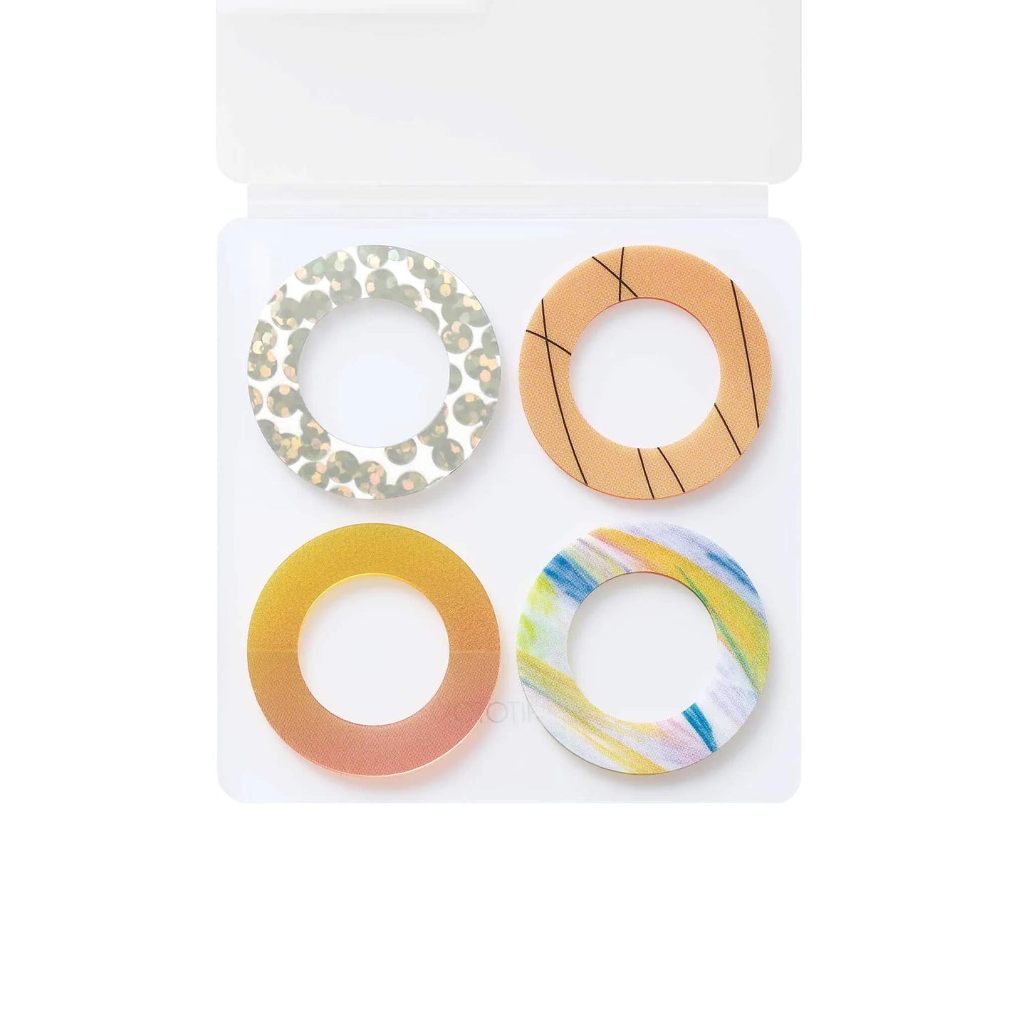 King Jim HITOTOKI COFFRET Cosmetic Motif Film Sticker - Ring / Apricot Orange - Flake Stickers