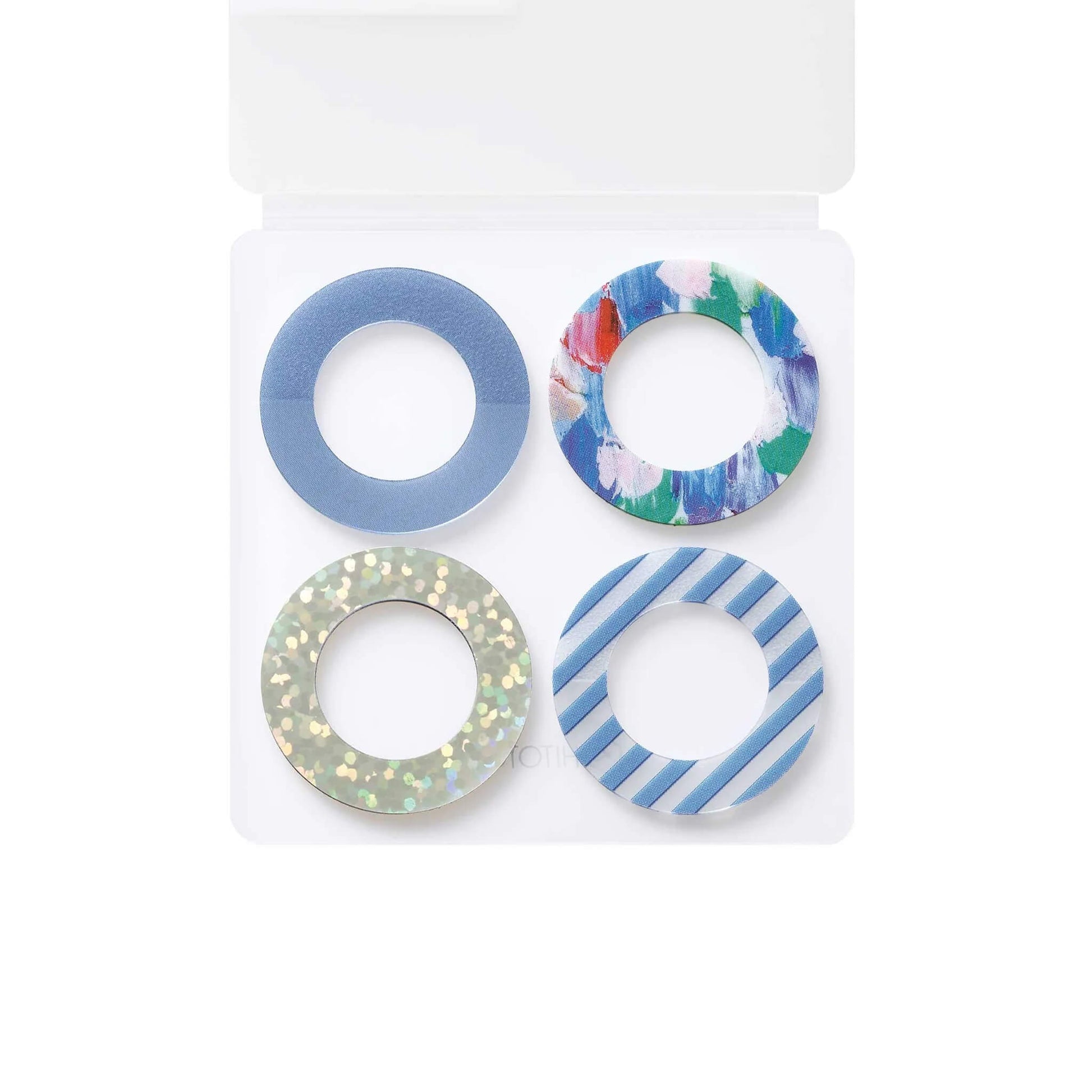 King Jim HITOTOKI COFFRET Cosmetic Motif Film Sticker - Ring / Lagoon Blue - Flake Stickers