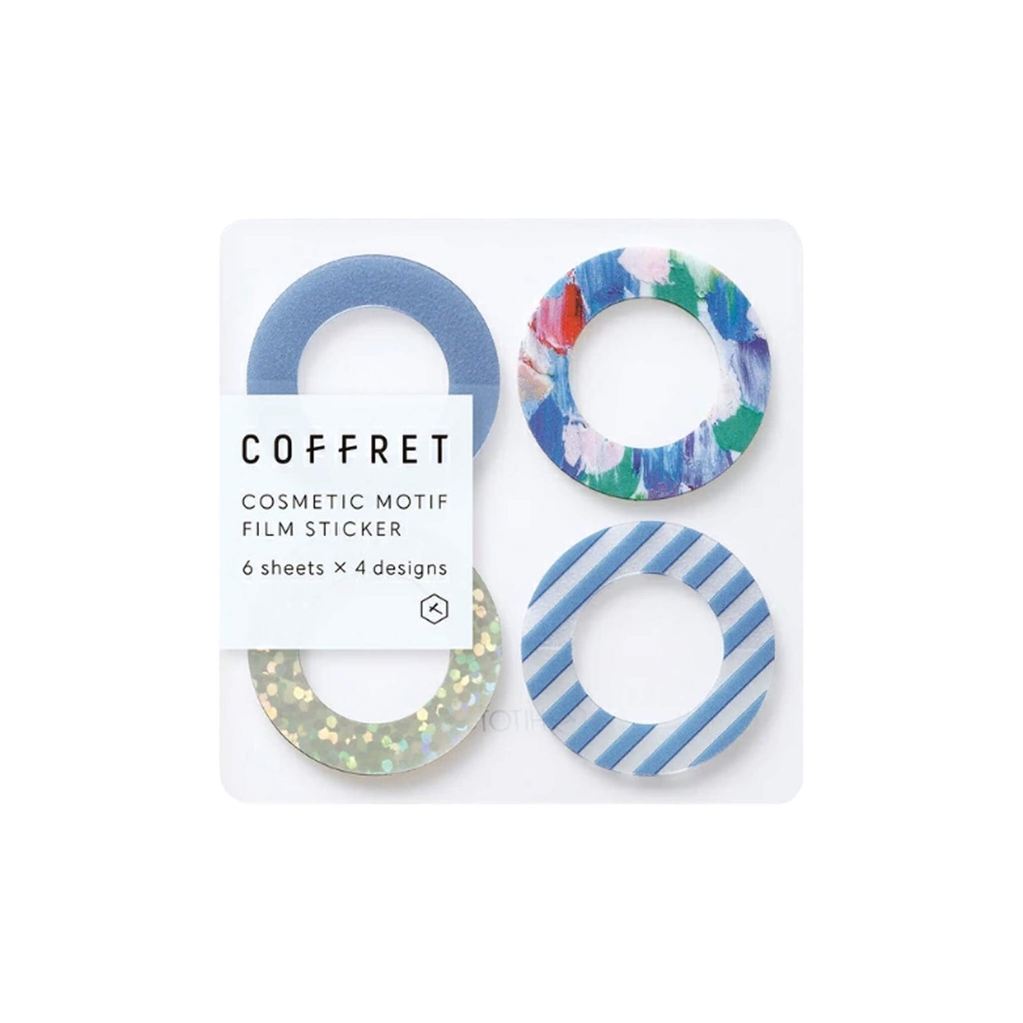 King Jim HITOTOKI COFFRET Cosmetic Motif Film Sticker - Ring / Lagoon Blue - Flake Stickers
