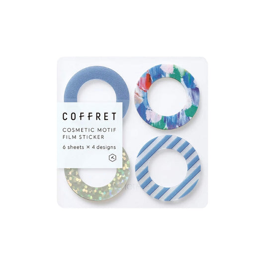 King Jim HITOTOKI COFFRET Cosmetic Motif Film Sticker - Ring / Lagoon Blue - Flake Stickers