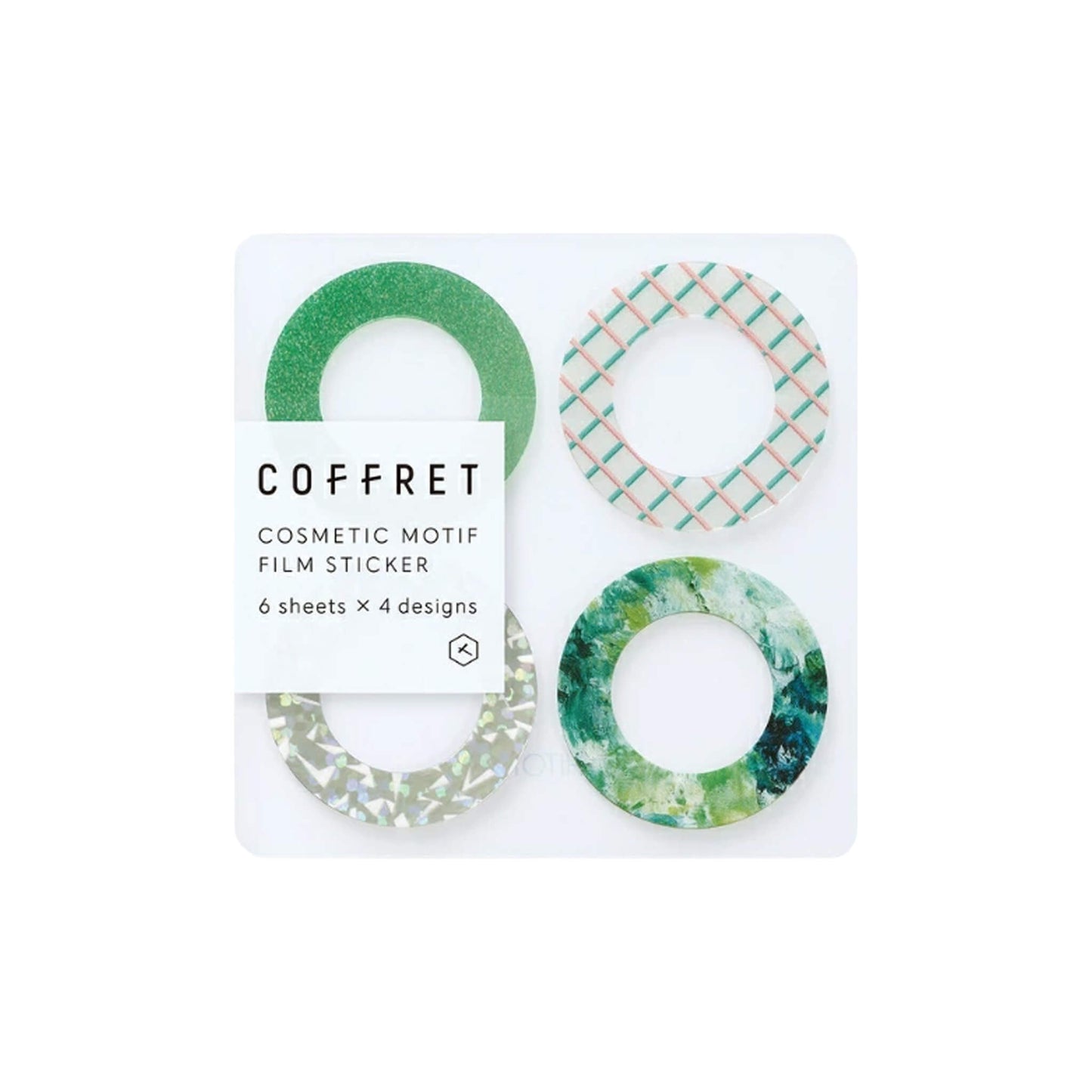 King Jim HITOTOKI COFFRET Cosmetic Motif Film Sticker - Ring / Peacock Green - Flake Stickers