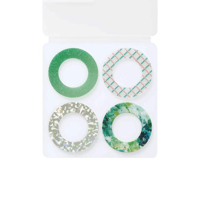 King Jim HITOTOKI COFFRET Cosmetic Motif Film Sticker - Ring / Peacock Green - Flake Stickers