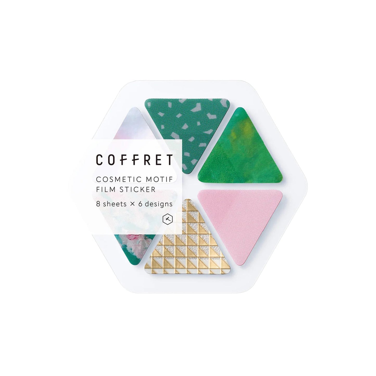 King Jim HITOTOKI COFFRET Cosmetic Motif Film Sticker - Triangle / Forest Green - Flake Stickers