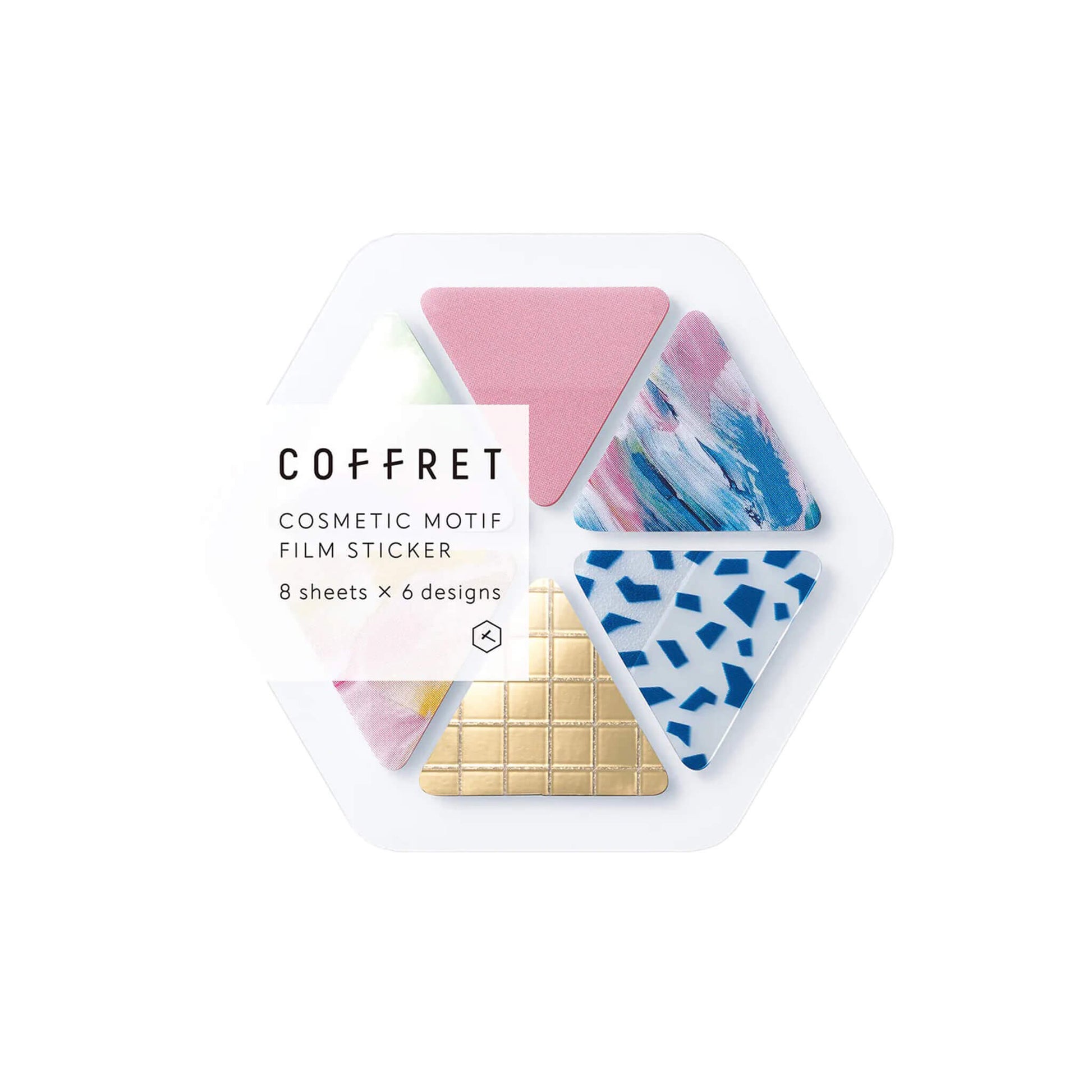 King Jim HITOTOKI COFFRET Cosmetic Motif Film Sticker - Triangle / Pink Float - Flake Stickers