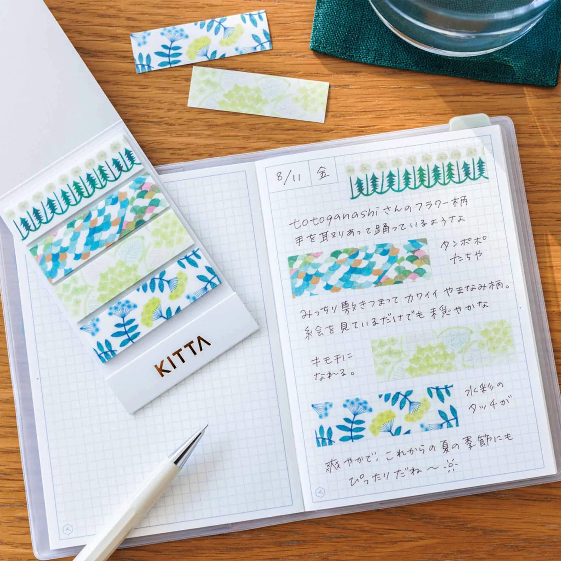 King Jim HITOTOKI KITTA Basic Washi Tape - Flower 8 - Kitta