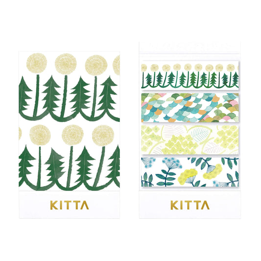 King Jim HITOTOKI KITTA Basic Washi Tape - Flower 8 - Kitta