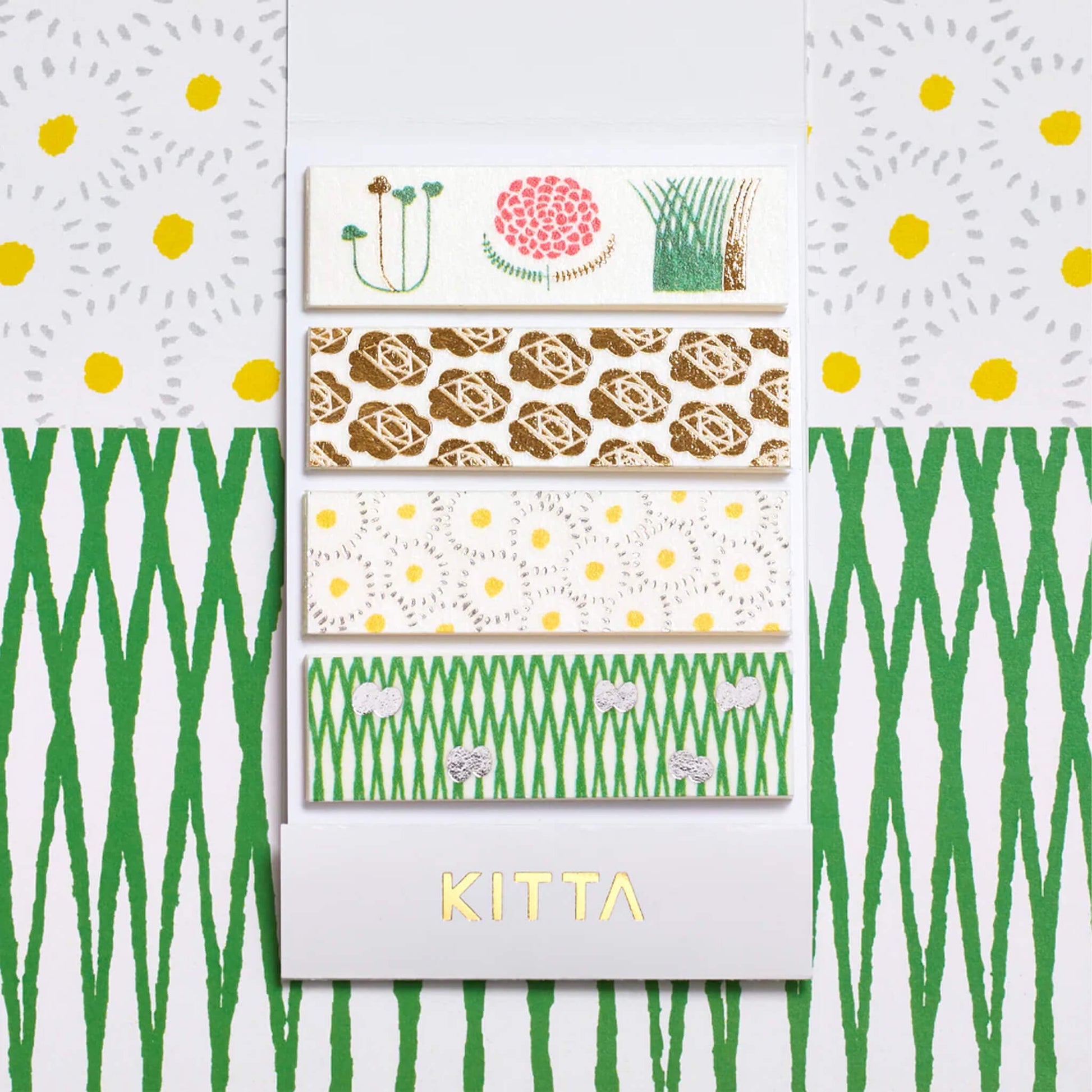 King Jim HITOTOKI KITTA Basic Washi Tape Reprinted - Flower (Foil) - Kitta