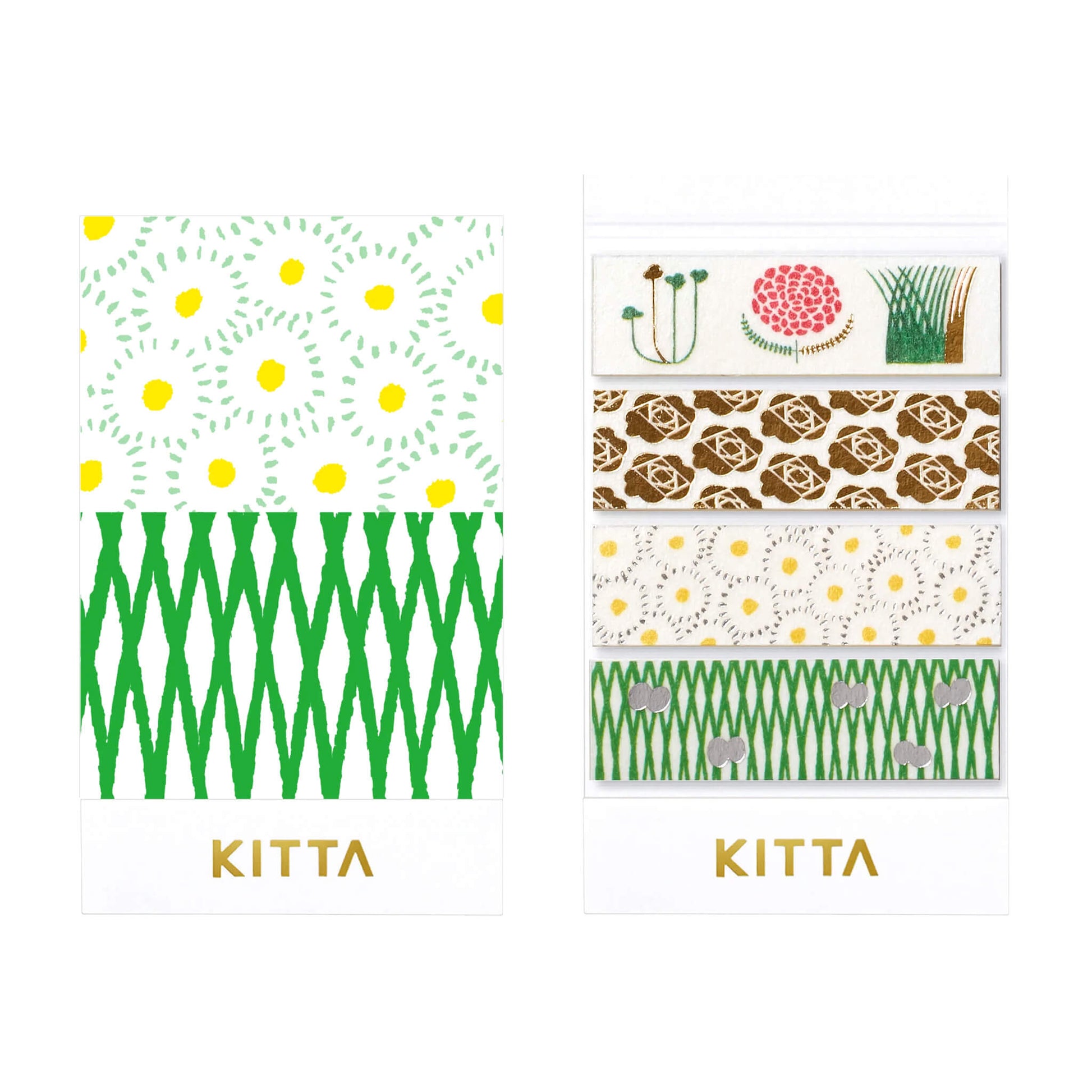 King Jim HITOTOKI KITTA Basic Washi Tape Reprinted - Flower (Foil) - Kitta