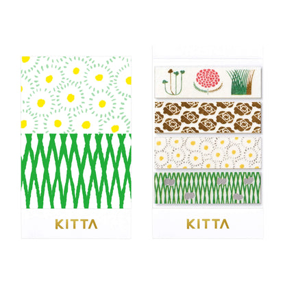 King Jim HITOTOKI KITTA Basic Washi Tape Reprinted - Flower (Foil) - Kitta