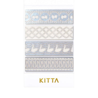 King Jim HITOTOKI KITTA Basic Washi Tape Reprinted - Lace (Foil) - Kitta