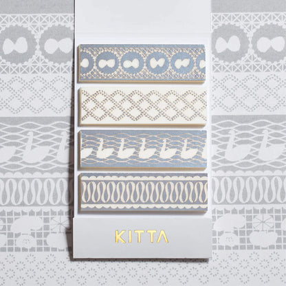 King Jim HITOTOKI KITTA Basic Washi Tape Reprinted - Lace (Foil) - Kitta