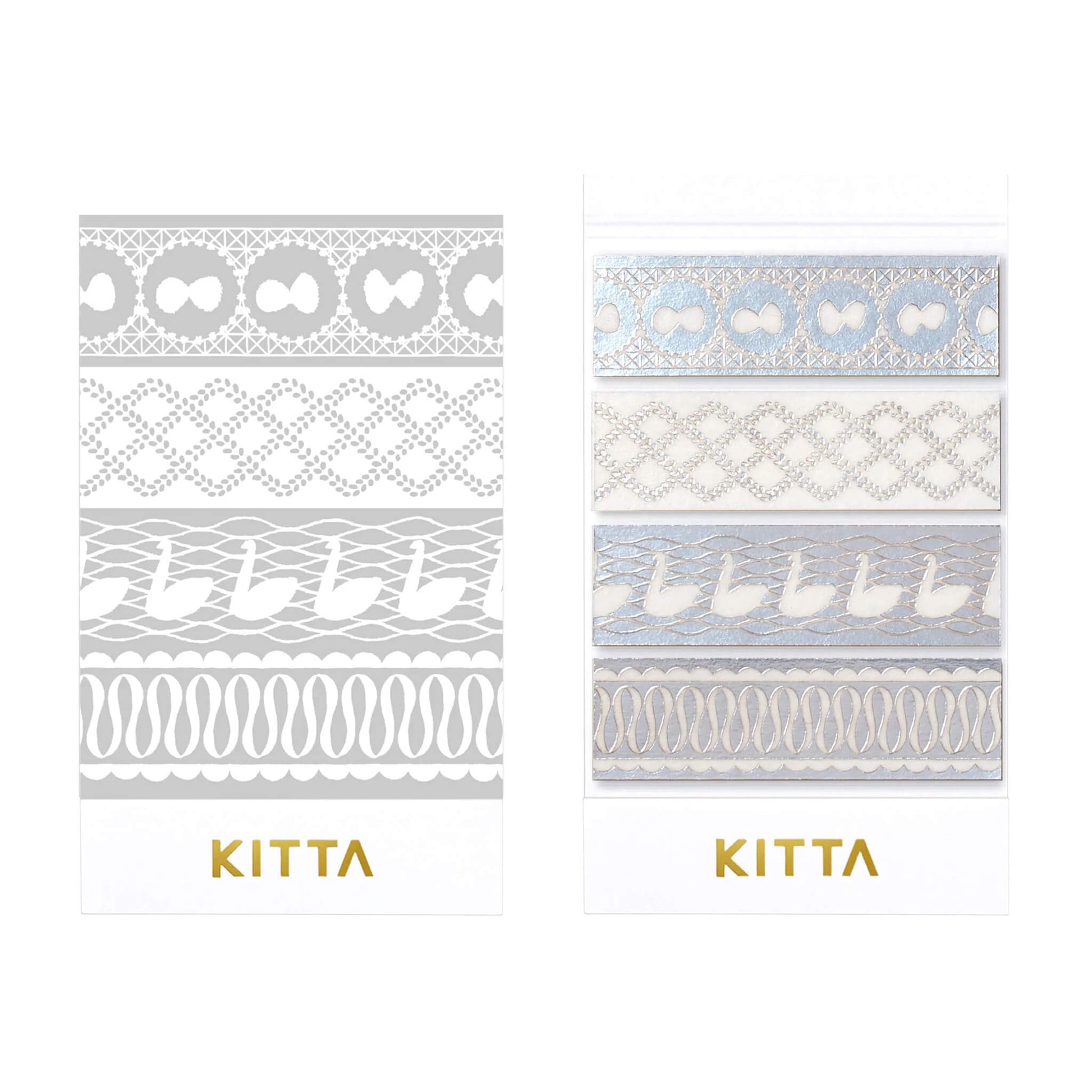 King Jim HITOTOKI KITTA Basic Washi Tape Reprinted - Lace (Foil) - Kitta