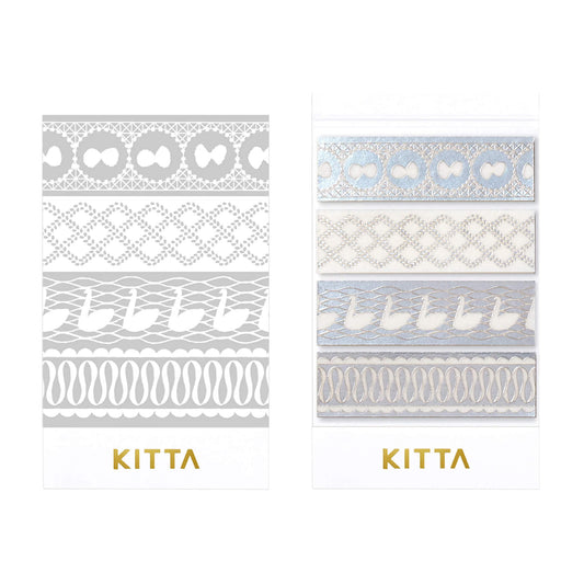 King Jim HITOTOKI KITTA Basic Washi Tape Reprinted - Lace (Foil) - Kitta