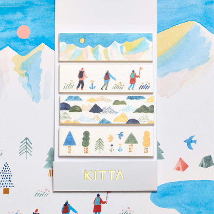 King Jim HITOTOKI KITTA Basic Washi Tape Reprinted - Mountain (Foil) - Kitta