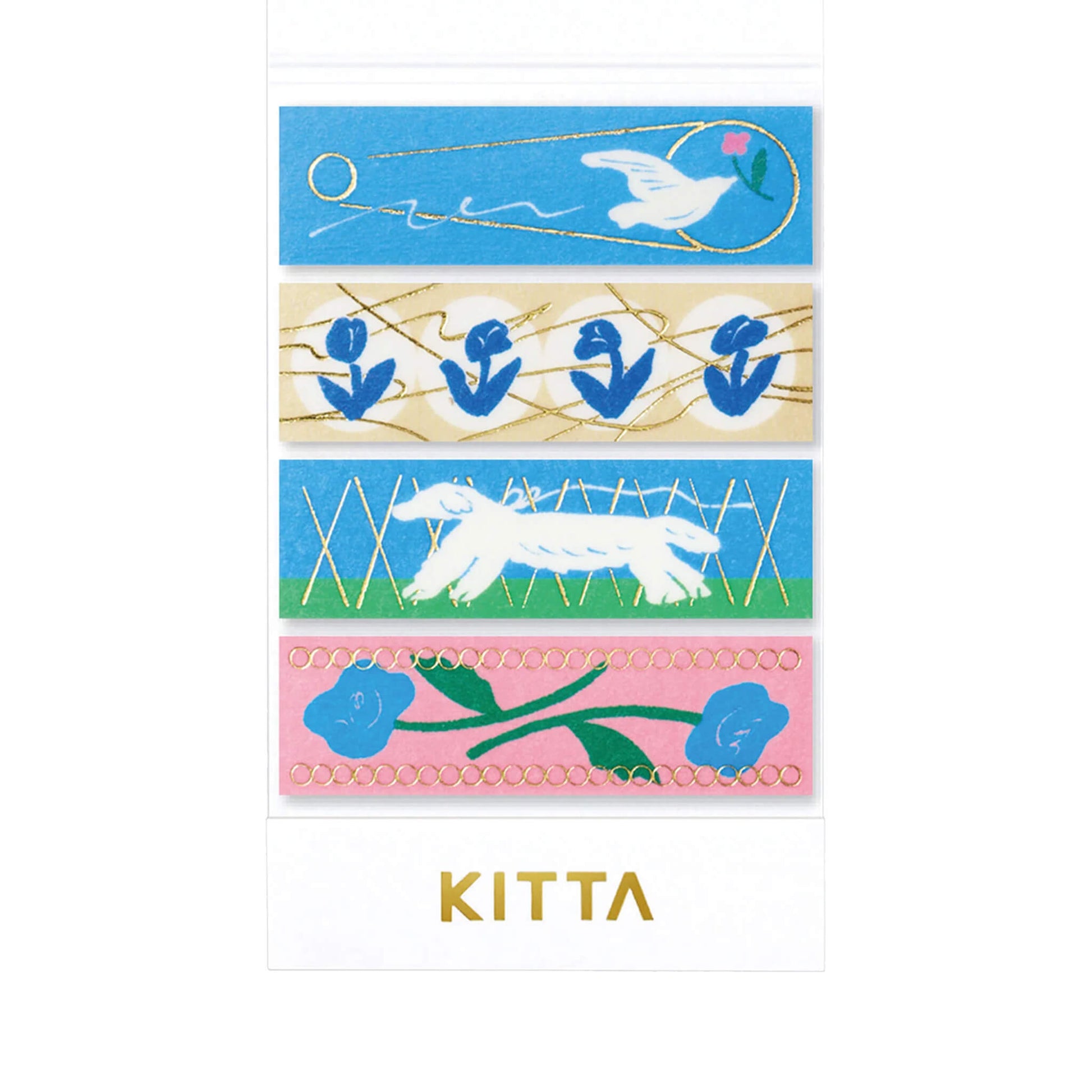 King Jim HITOTOKI KITTA Basic Washi Tape - Waltz (Gold Foil) - Kitta