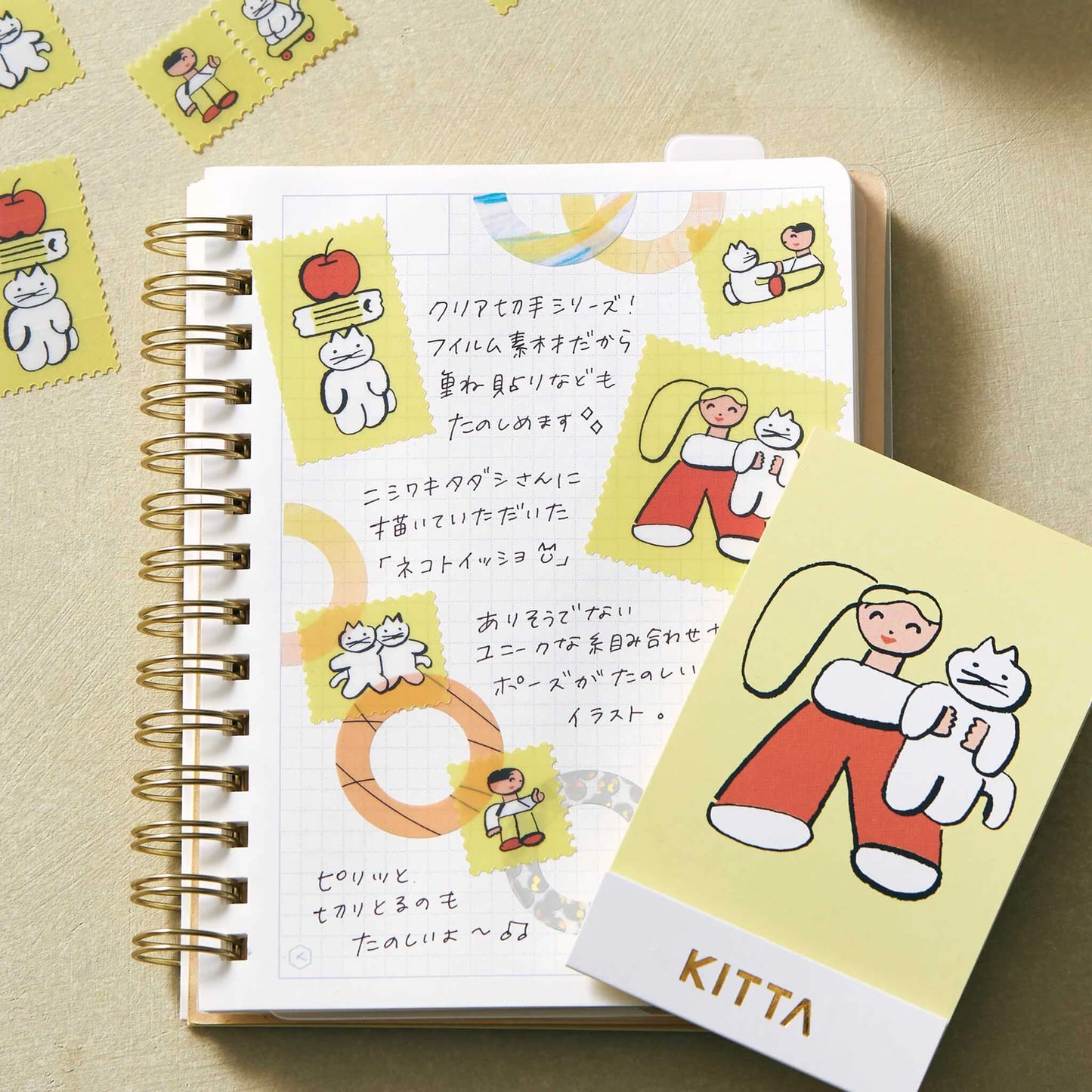 King Jim HITOTOKI KITTA Clear Sticker - With Cats - Kitta