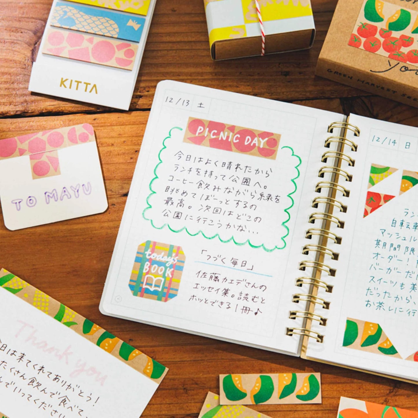 King Jim HITOTOKI KITTA Special Kraft Washi Tape - Kirie - Kitta