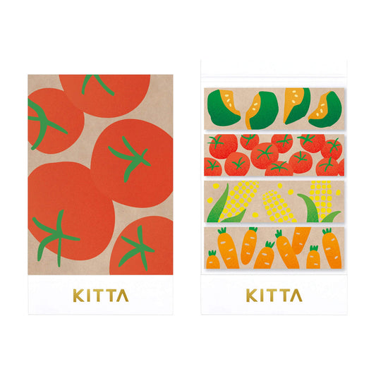 King Jim HITOTOKI KITTA Special Kraft Washi Tape - Vegetables - Kitta