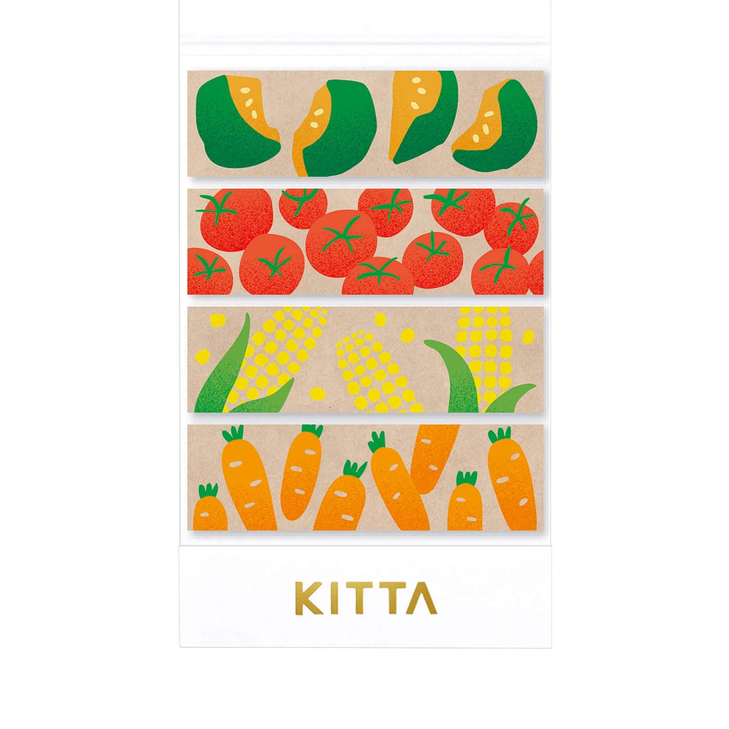 King Jim HITOTOKI KITTA Special Kraft Washi Tape - Vegetables - Kitta