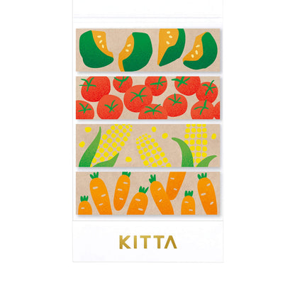 King Jim HITOTOKI KITTA Special Kraft Washi Tape - Vegetables - Kitta