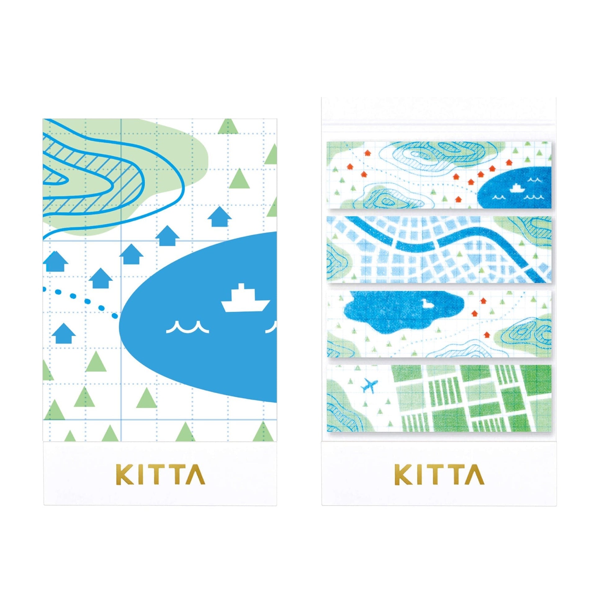 King Jim HITOTOKI KITTA Washi Tape - Map (UV Silk) - Kitta