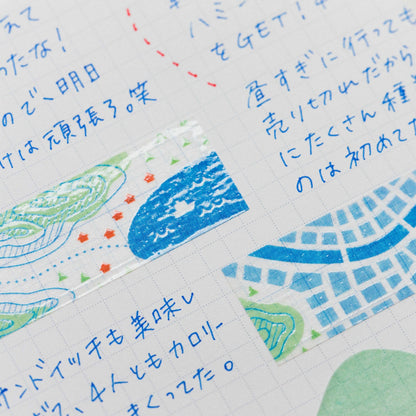 King Jim HITOTOKI KITTA Washi Tape - Map (UV Silk) - Kitta