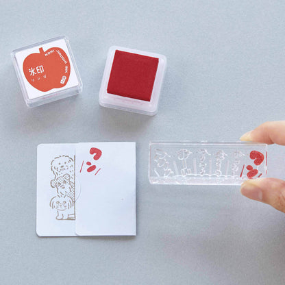 King Jim HITOTOKI Kori Jirushi Ice Cube Stamp Ink Pad - Apple - Stamp Ink Pads