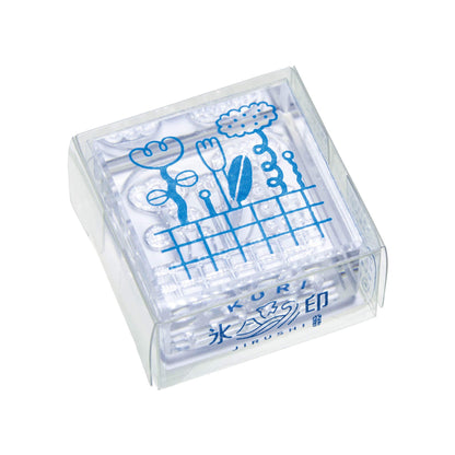 King Jim HITOTOKI Kori Jirushi Ice Cube Stamp Large - Flower Bed - Clear Stamps