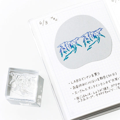 King Jim HITOTOKI Kori Jirushi Ice Cube Stamp Large - Mountain - Clear Stamps